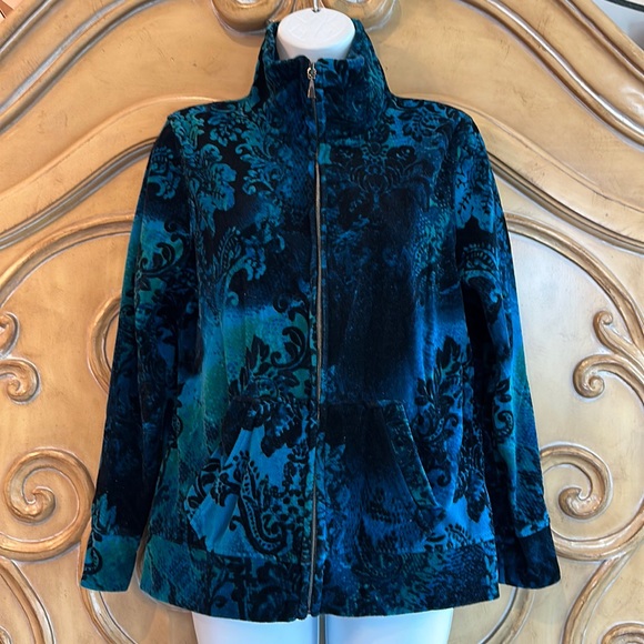 Onque Casuals Jackets & Coats Onque Flourish Velour Jacket Poshmark